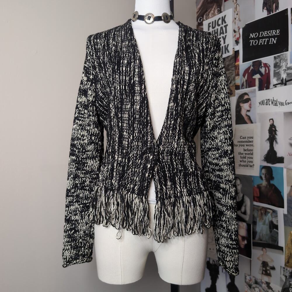 Fringe Hem Bohemian Knit Cardigan